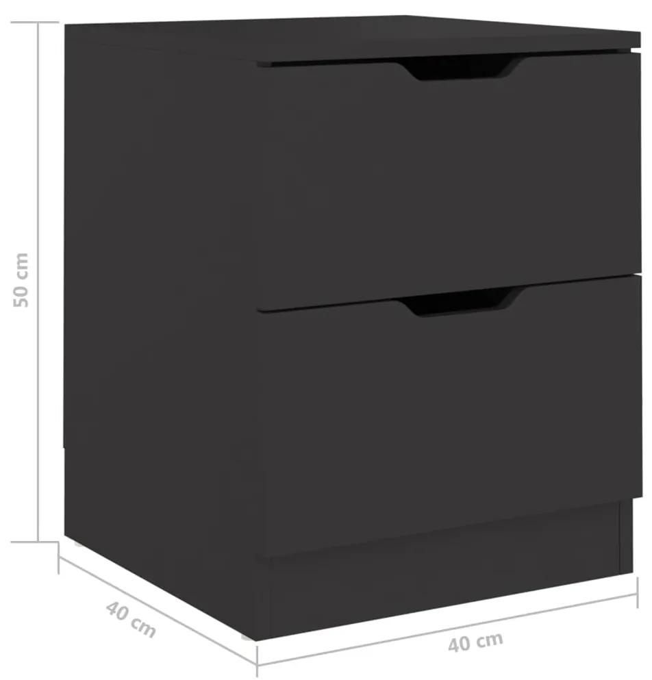 Noptiera, negru, 40x40x50 cm, PAL 1, Negru