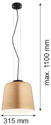 Lustră pe cablu BERKLEY 1xE27/15W/230V Argon 4690