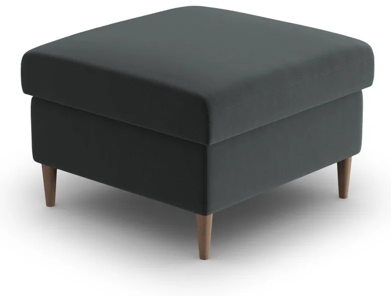 Taburet gri închis cu tapițerie din catifea Kyoto – Cosmopolitan Design