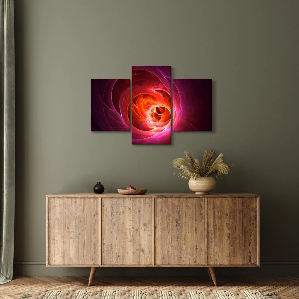 Tabloul modern cu abstracțiune roz (90x60 cm)
