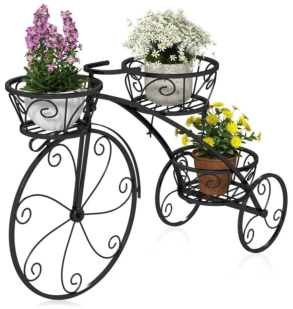 Suport metalic pentru flori pentru bicicletă