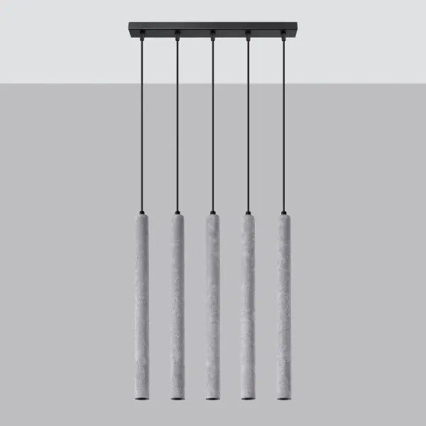 Lustră pe cablu Sollux SL.1274 PASTELO 5xG9/8W/230V beton