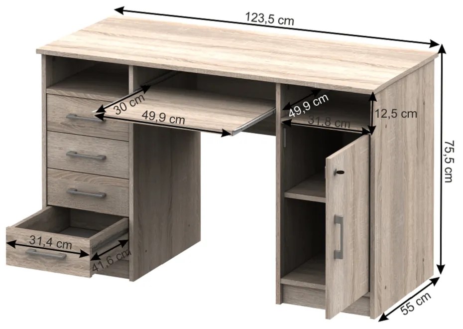 masa PC, stejar sonoma, B9 NEW