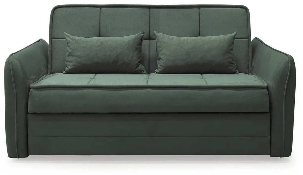 Canapea extensibila DREW C, 2 locuri, cu arcuri si lada pentru depozitare, verde, 175x110x88 cm