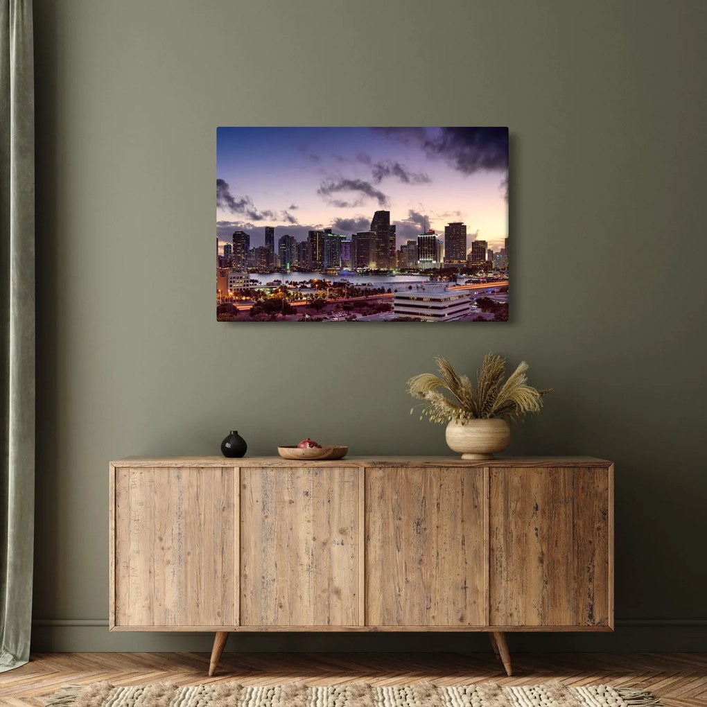 Tablou cu - metropolă cu zgârăie nori (90x60 cm)