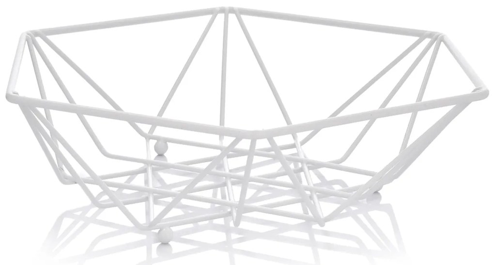 Cos depozitare fructe 26cm, alb, Decor
