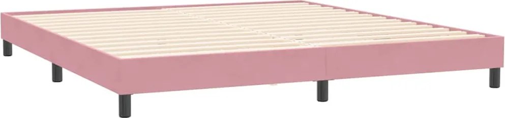 vidaXL Cadru de pat fără saltea roz 200x210 cm catifea