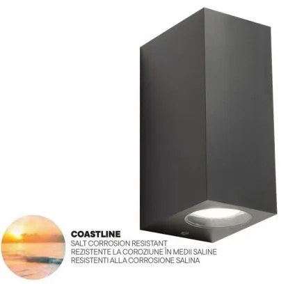 Redo 90152 - Aplică perete exterior PUNTA 2xGU10/7W/230V IP44