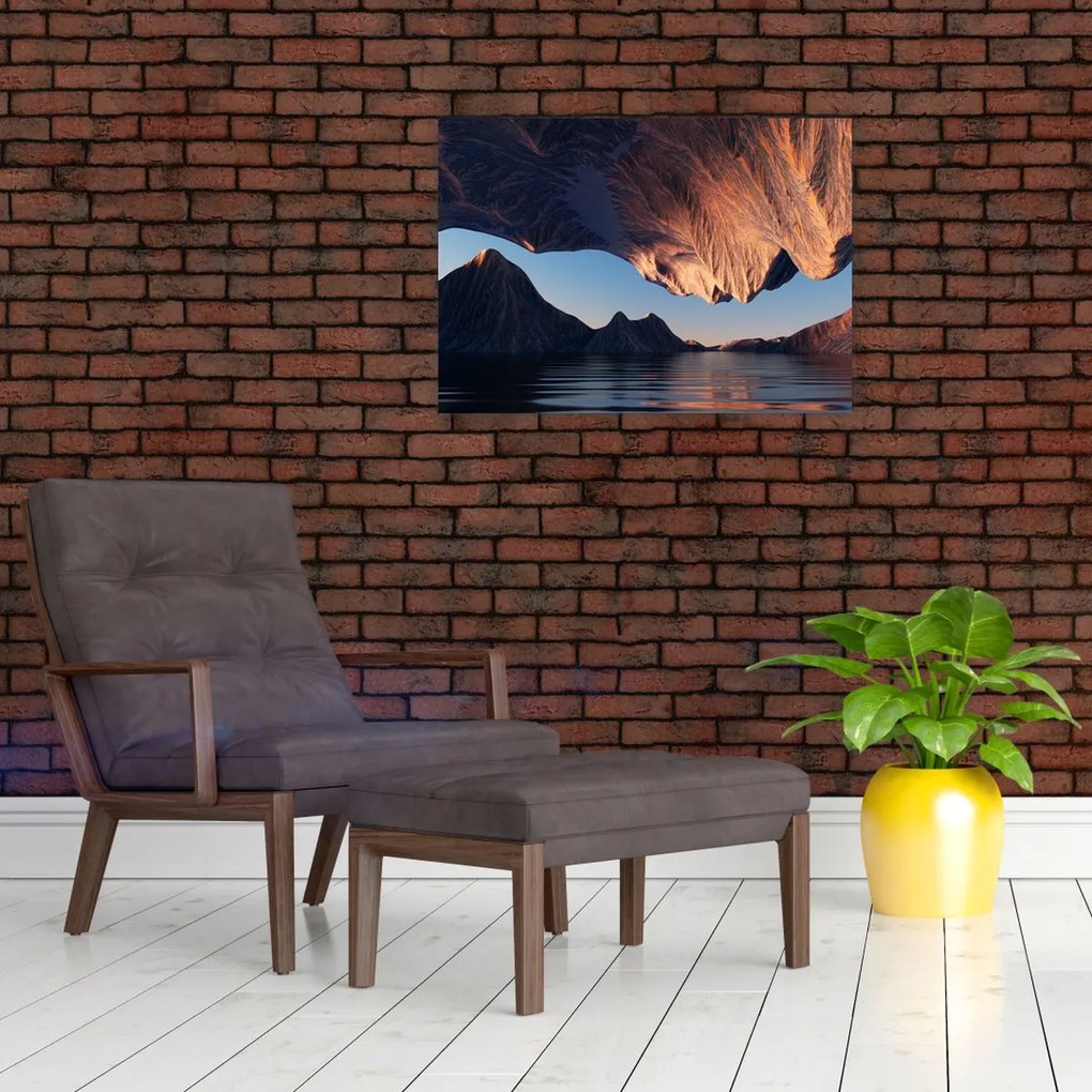 Tablou pe sticlă - Faleze 3D (70x50 cm)