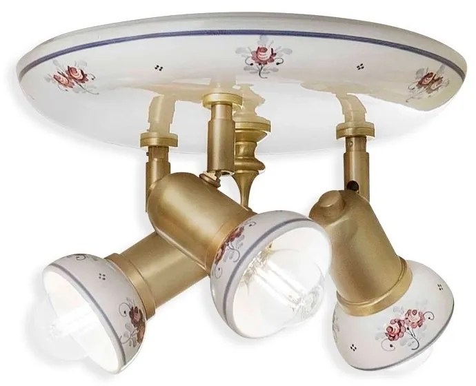 Plafoniera cu 3 spoturi realizata manual din ceramica SAVONA