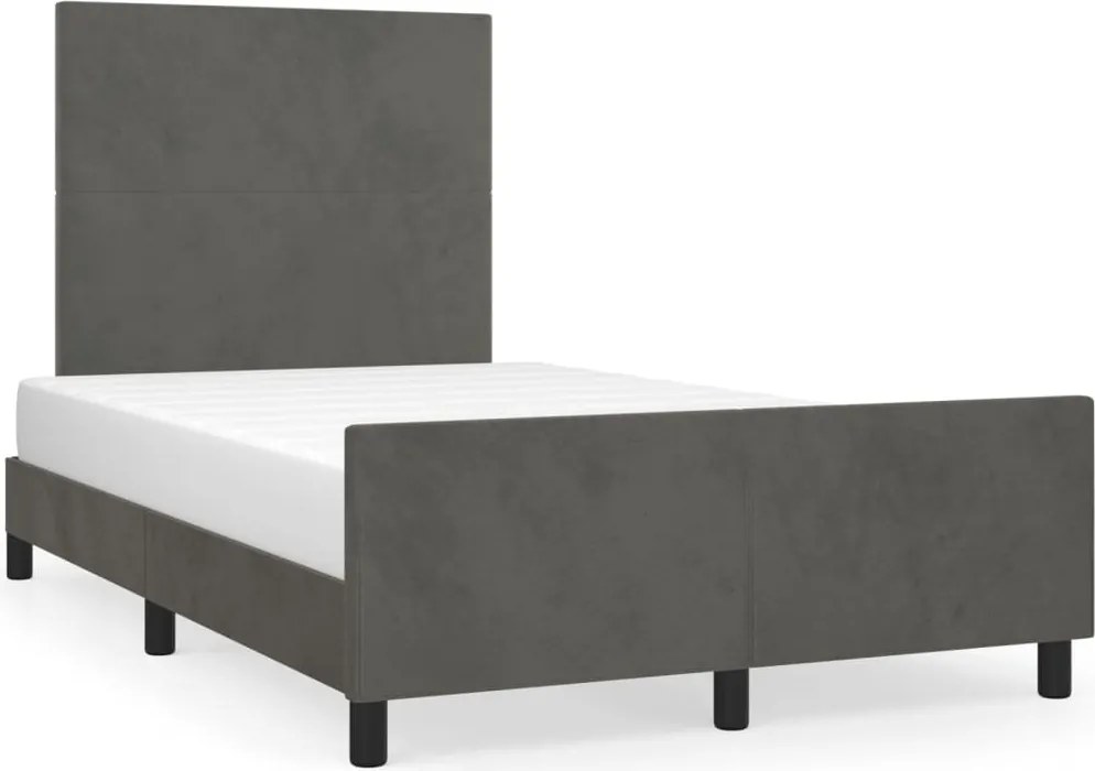 vidaXL Cadru de pat fără saltea, gri închis, 120x200 cm, catifea
