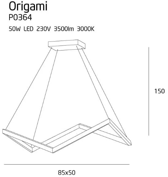 Lustra alba Origami- P0364