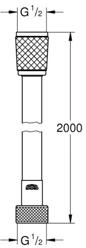 GROHE 22113000 - Furtun de duș VITALIOFLEX TREND 2000 mm, crom lucios