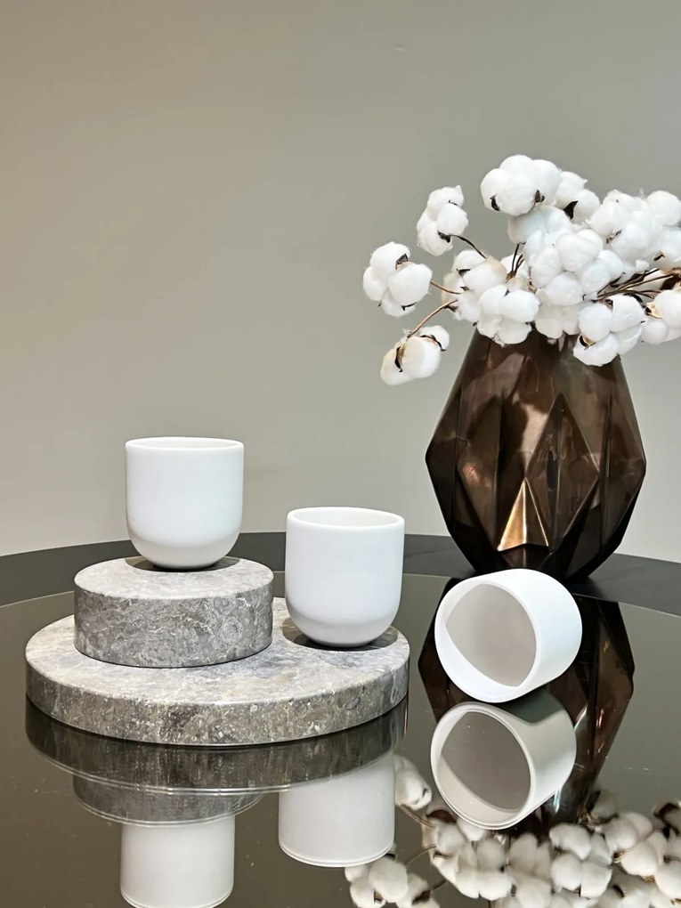 Pahar Ceramica Senso Novum (Alb Perlat-Mat, 250ml) Gresie Glazurata Manual