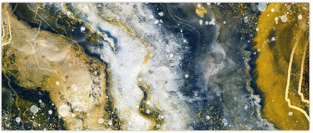 Tablou - Abstract auriu (120x50 cm)