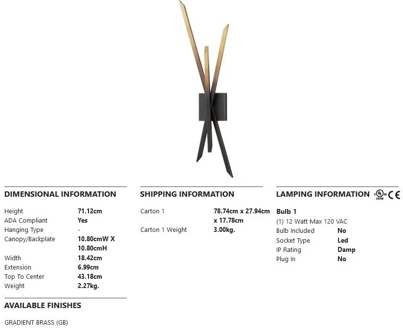 Aplica de perete LED design modern GANSEVOORT