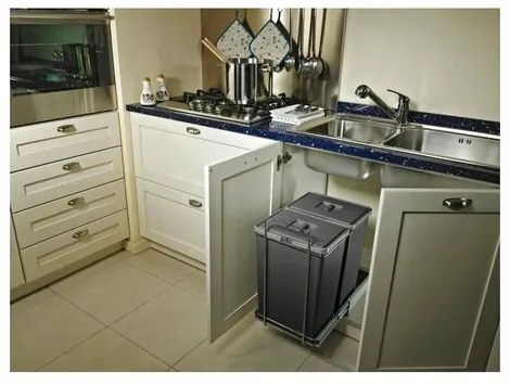 Coș de gunoi încorporat Elletipi ECOFIL,12 + 12 l