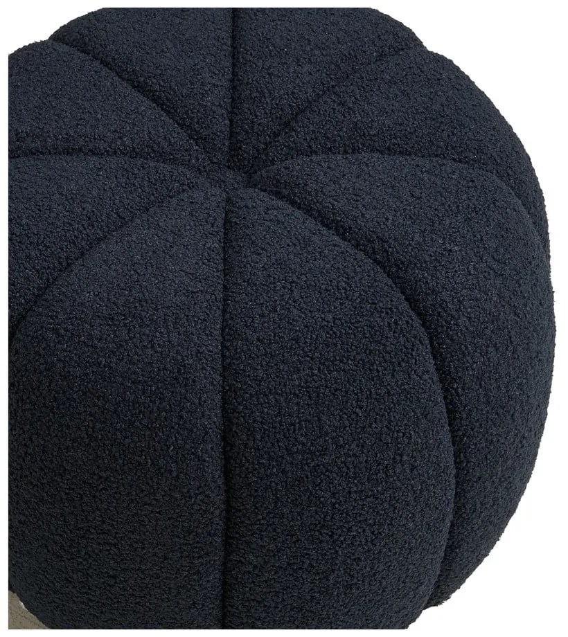 Taburet albastru închis cu tapițerie din țesătură bouclé Paisley – House Nordic