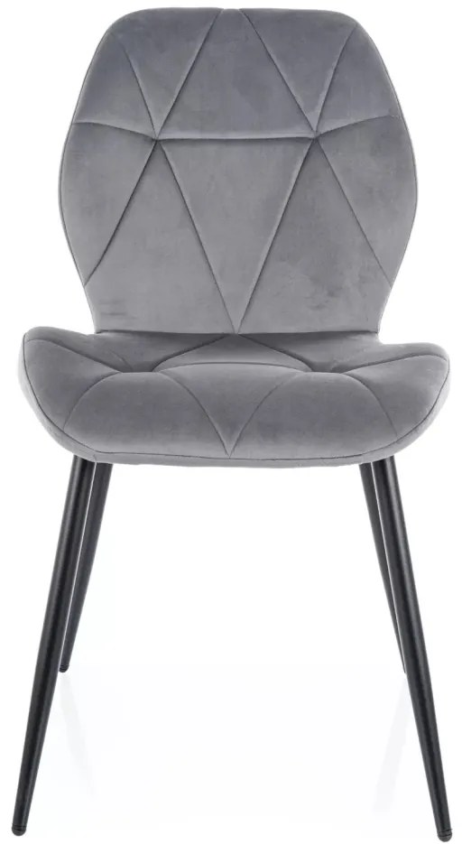 Scaun Rick velvet gri/negru Blu14