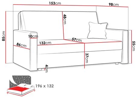 Canapea extensibilă Clovea Bis Premium III (Albastru închis) (cu sp. depozitare). 1105445