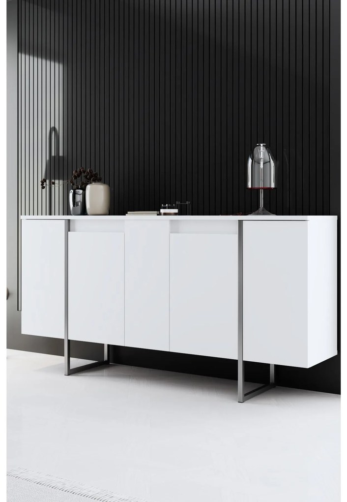 Mobilier living Luna set (Alb + Argintiu) . 1102330