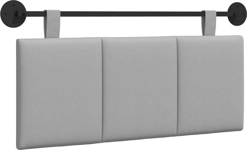 vidaXL Cap de pat suspendat Dungi Gri nori 110 x 55 x 5 cm țesătură