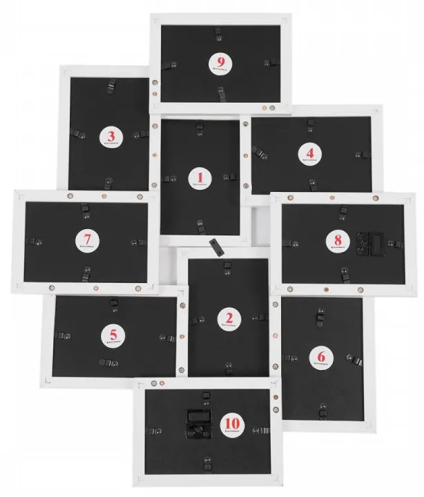 Set 10 rame foto, MDF, alb
