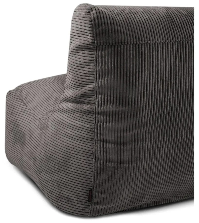 Fotoliu bean bag gri închis cu tapițerie din catifea reiată Sofa Seat Lounge – SLOWDOWN