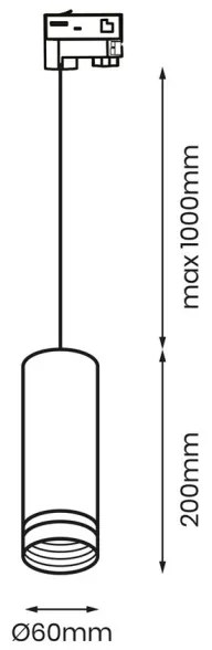 Lustră pe cablu pentru sistem pe șină trifazic PIPE 1xGU10/25W/230V albă