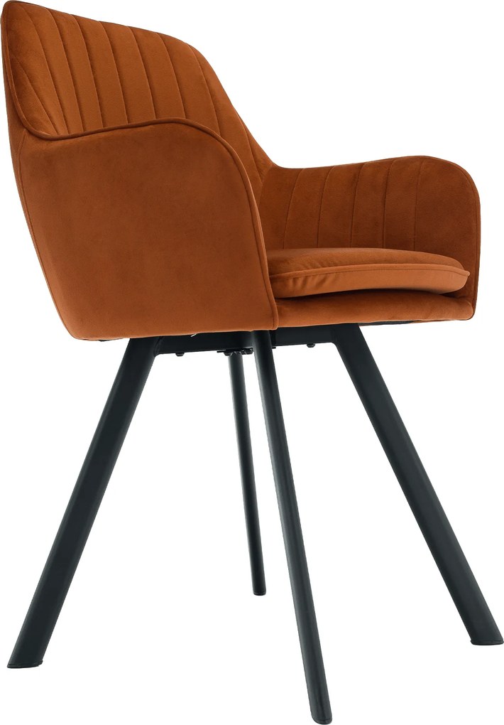 Scaun de design, ţesătură Velvet teracot, AURIL