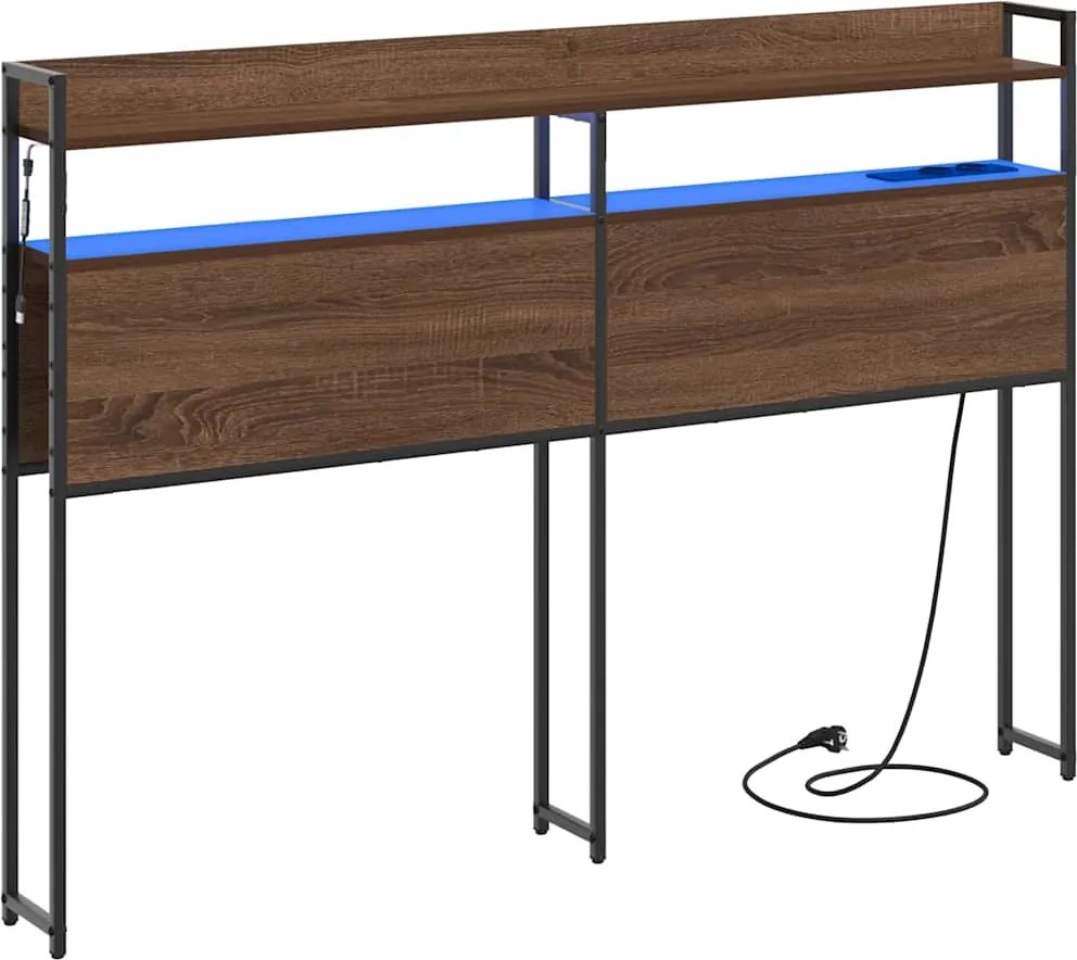 vidaXL Tăblie de depozitare cu raft Stejar brun 120 cm Lemn compozit