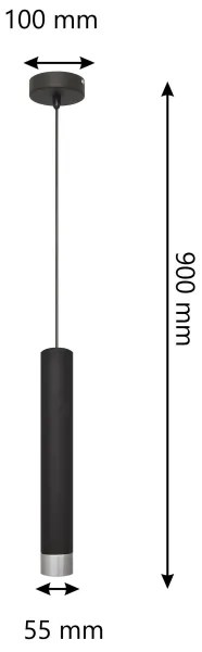 LED Lustră pe cablu TUBA 1xGU10/4,8W/230V