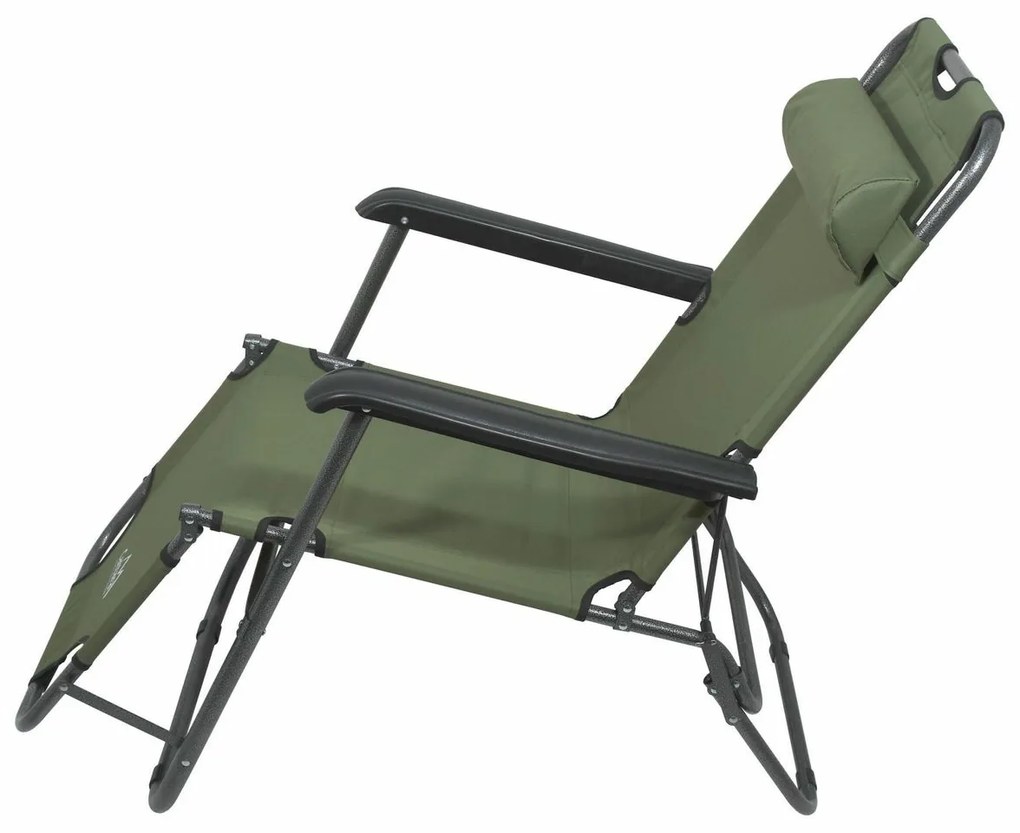 Cattara 13516 Șezlong pliabil Comfort , verde, 155x 61 cm