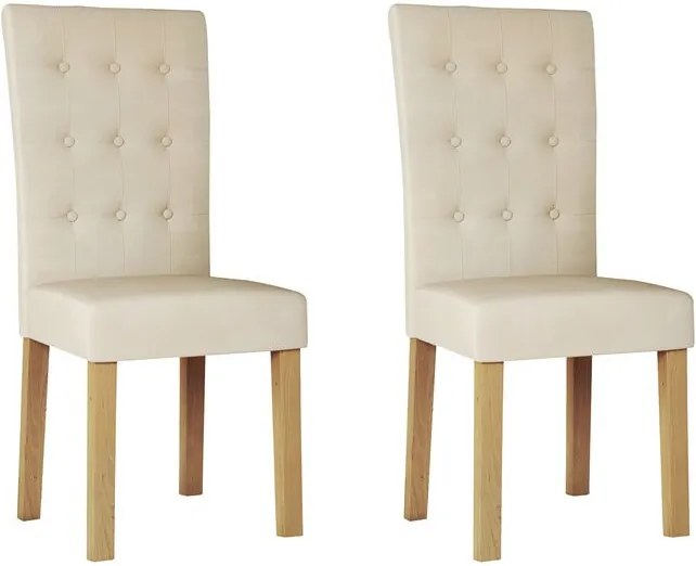 Set 2 scaune de masă tapițate Farren, bej, 99,5cm H x 49cm W x 43cm D