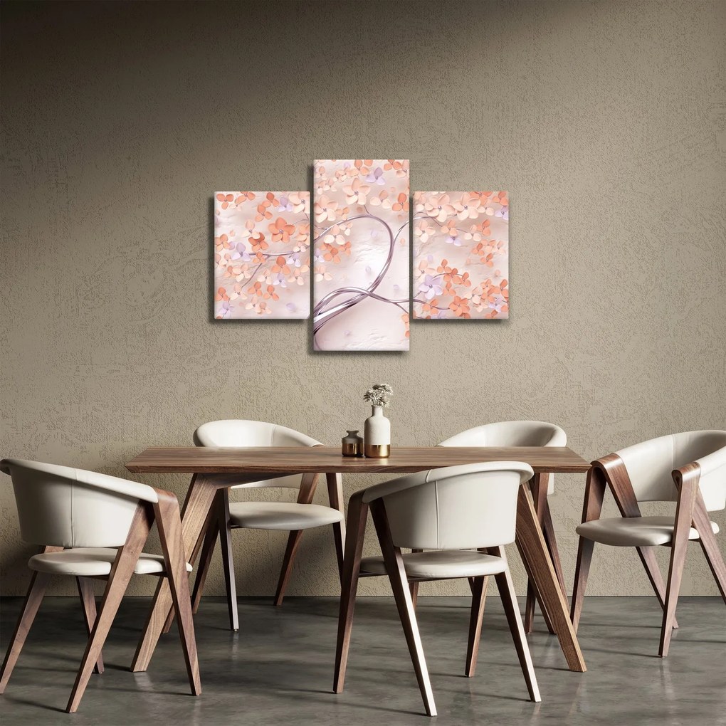 Tablou florilor de pom din coral - abstract (90x60 cm)