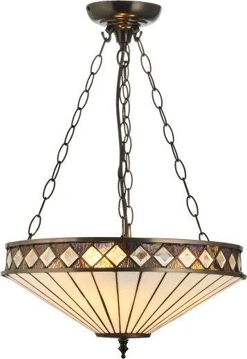 Endon 111870 - Candelabru suspendat pe lanț Tiffany FARGO 3xE27/10W/230V diam. 41,5 cm