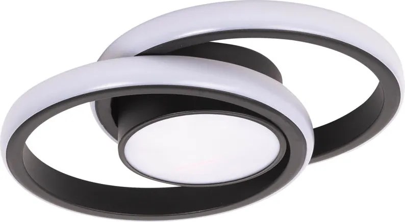 Plafoniera LED Erste Vista 38W 260x190x50mm, Negru Mat, Design Ring Circular Modern, 3CCT Ajustabil, Iluminat Interior Elegant pentru Living Dormitor