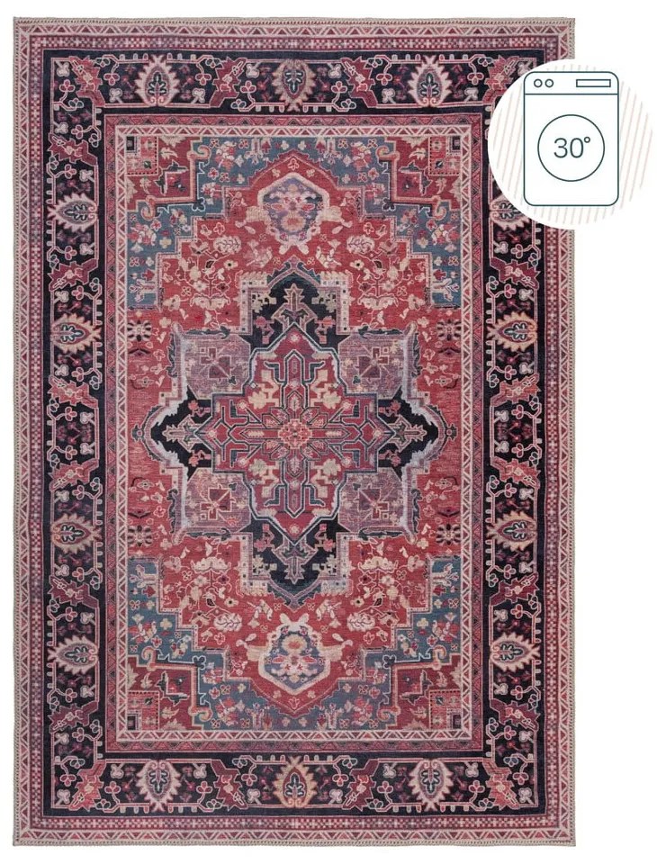 Covor burgundy lavabil din amestec de fibre reciclate 160x230 cm Windsor – Flair Rugs