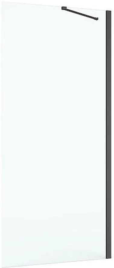 Roca Capital perete de duș 100 cm negru mat/sticla transparentă AM4410016M