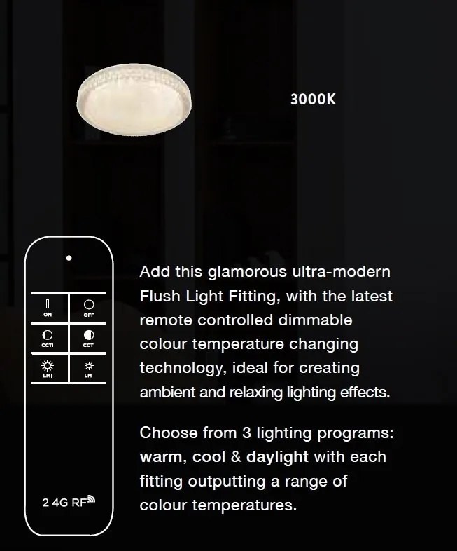 Plafoniera LED cu telecomanda Belle D-40cm
