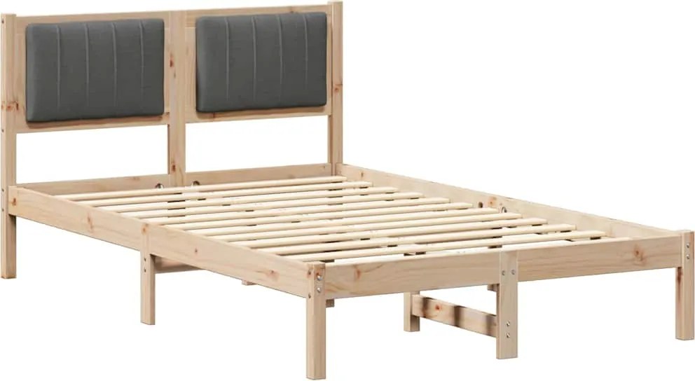 vidaXL Cadru de pat cu tăblie tapițată Gri închis 120 x 200 cm