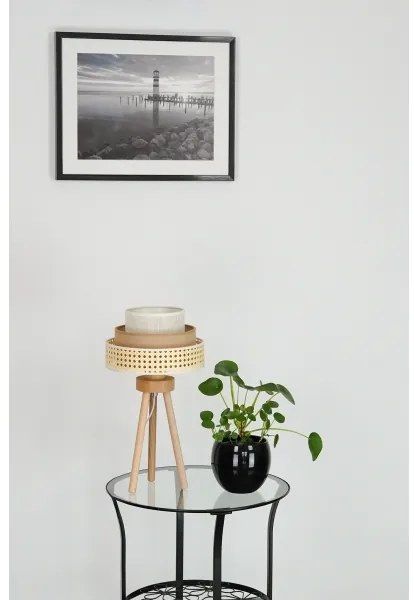 Brilagi - Lampă de masă CEDAR LUNETA 1xE27/15W/230V ratan maro/crem