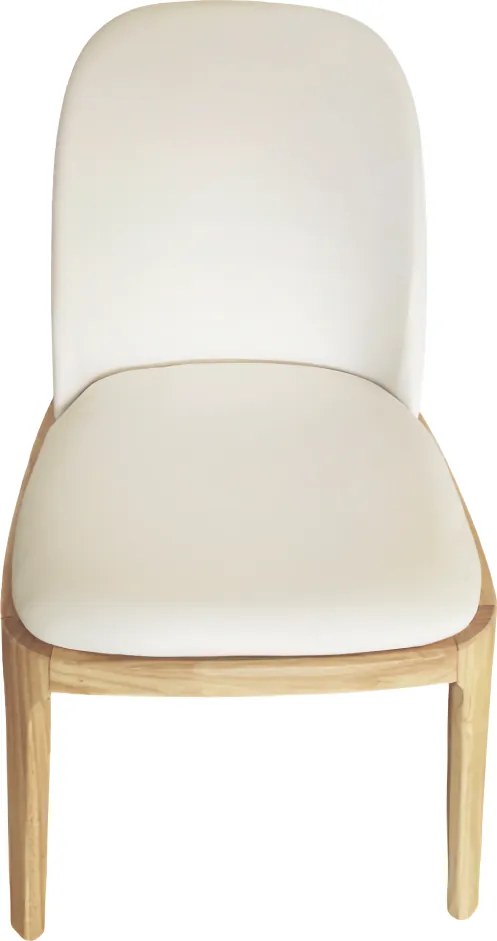 Scaun de sufragerie, natural/bej, piele ecologică, ZENTRA