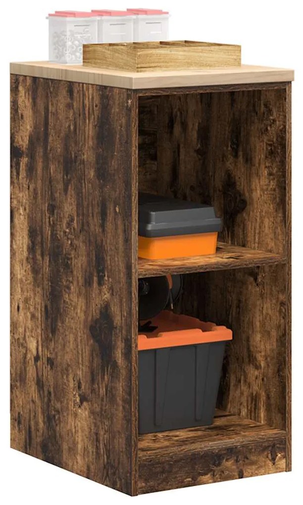 vidaXL Dulap de depozitare de garaj stejar afumat 40x51x85 cm
