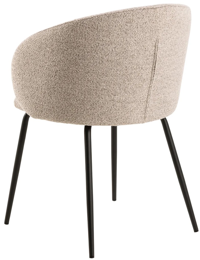 MAZZONI EXPORT CLARA Bej Latte (material Monza 60)/picioare negre - SCAUN MODERN ADÂNC TAPIȚAT PENTRU SALON/LIVING/BIROU LOFT