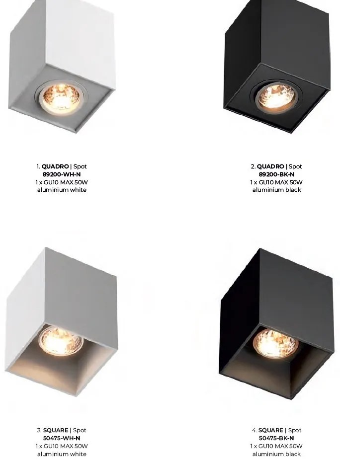 Spot modern aplicat Square negru