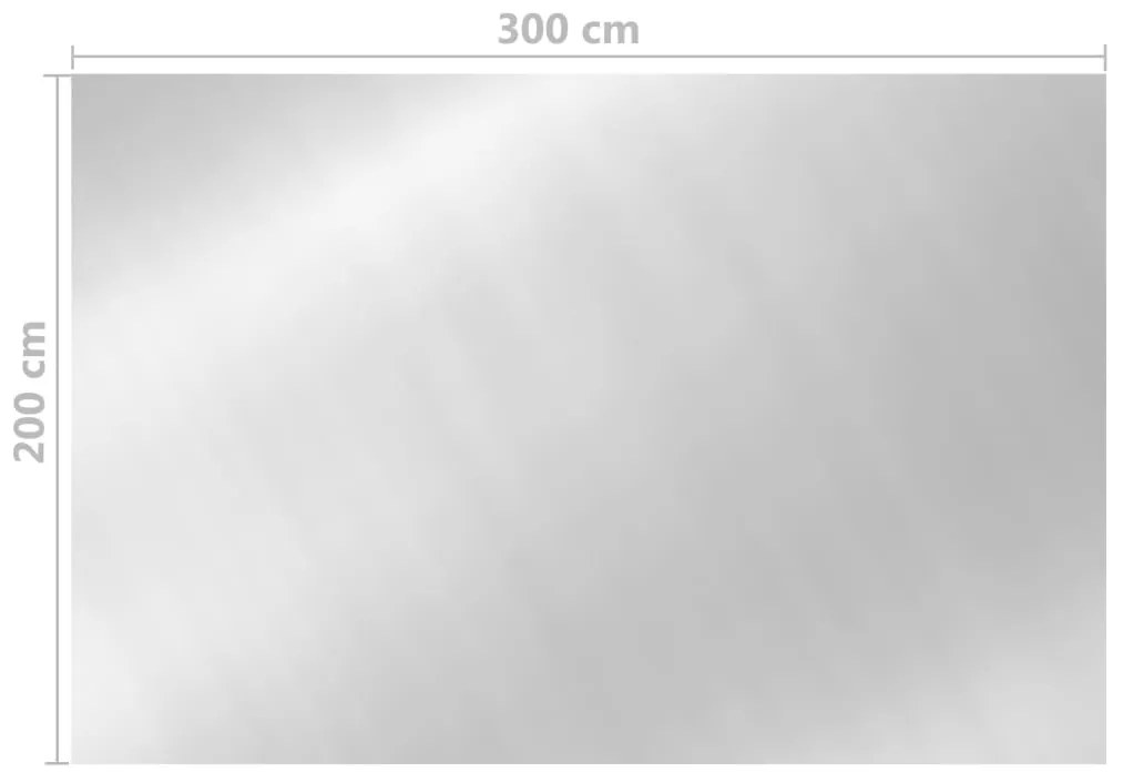 Prelata de piscina, argintiu, 300x200 cm, PE