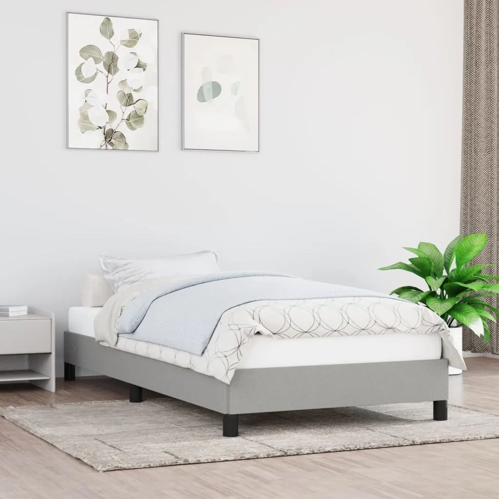 Cadru de pat, gri deschis, 80x200 cm, textil