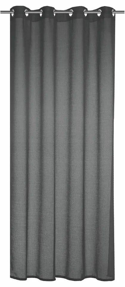 Draperie gri antracit 140x245 cm Struktura Uni – Sehlbach