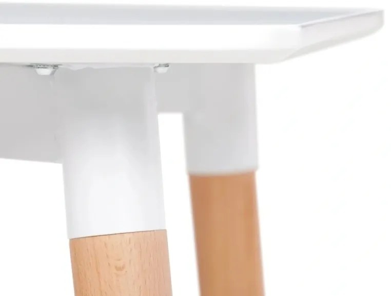 Set de sufragerie 1+4, masa alba BERGEN 120x80cm si scaun alb din plastic COCO